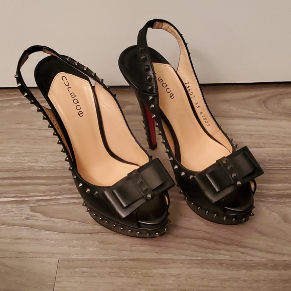 Nursace Shoes - Red Sole Studded Heels Only Worn Once!